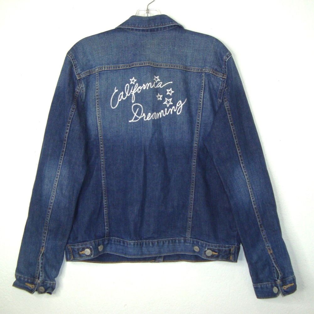 Gap Embroidered California Dreaming Denim Trucker Jacket Size L